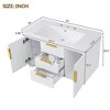 NicBex 36"Floating Bathroom Vanity with Top Resin Sink,Modern Wall-Mounted Bathroom Vanity Combo with 2 Doors&3 Drawers,No Faucet Included - 4 of 4