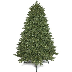 King Of Christmas 9ft Pre-Lit Artificial Full Christmas Tree with 2000 Warm White & Multi Color LED Lights, Aspen Fir Pre lit Christmas Trees - 1 of 4