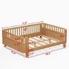 5 Inch Platform Beds,Pine Bed Frame,Full Bed With Rails,Brown Full Size Wood Platform Bed-Cuddlewood - 4 of 4