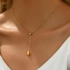 Dainty Cross Drop Y-Shaped Necklace: 18K Gold Plated Minimalist Lariat with Beaded Chain, Everyday Elegant Jewelry - 4 of 4