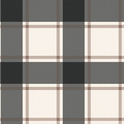 Tempaper Plaid Self-Adhesive Removable Wallpaper Black/Ivory