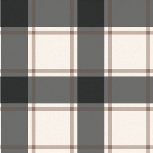 Buffalo Plaid Peel & Stick Wallpaper Black - Threshold™