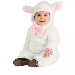 HalloweenCostumes.com 6/9 Months  Infant Little Lamb Costume, White/Pink