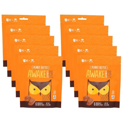 Awake Chocolate Milk Chocolate Peanut Butter Pieces - 10 bags, 2.9 oz each