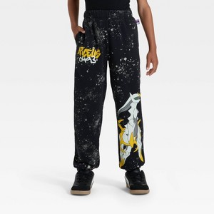 Boys' Pokémon Legendary Arceus Fleece Joggers - Black - 1 of 4