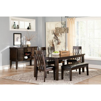 Haddigan Dark Brown Upholstered Wood Side Chair Set