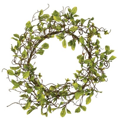 Sullivans Artificial Leaf & Twig Wreath 25"H Green