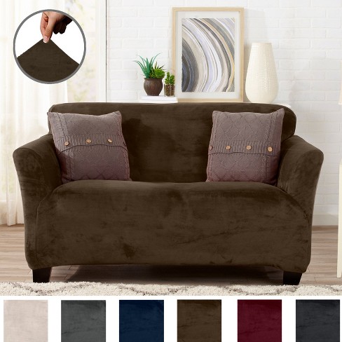 Brown couch deals and loveseat covers