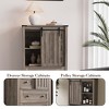 5-Drawer Bedroom Dresser with Sliding Barn Door & Adjustable Shelf | Farmhouse Tall Chest of Drawers | Storage Organizer for Hallway & Living Room - 3 of 4