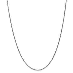 Black Bow Jewelry 1.65mm 14k White Gold Solid Wheat Chain Necklace - 1 of 4