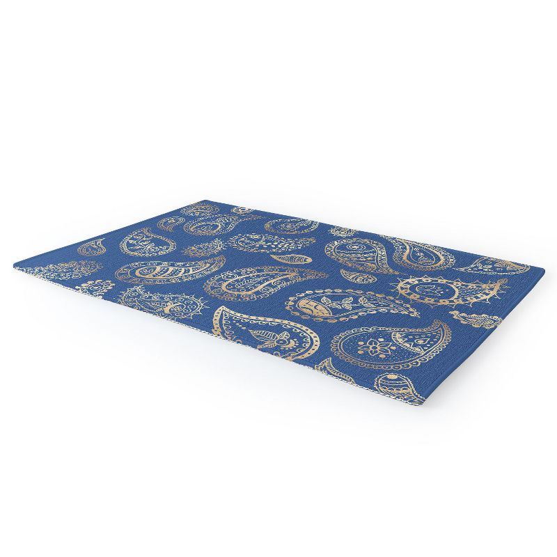 Cynthia Haller Classic blue and gold paisley Outdoor Rug - Deny Designs, 2 of 6