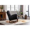 Okak Modern Rocking Accent Chair Armchair with Side Pocket and Wood Legs Comfy High Backrest Glider Chair for Bedroom Lounge Nursery - 2 of 4