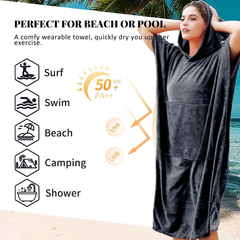 Microfiber Wearable Beach Towel, Summer Must-Haves - Catalonia™, 3 of 10