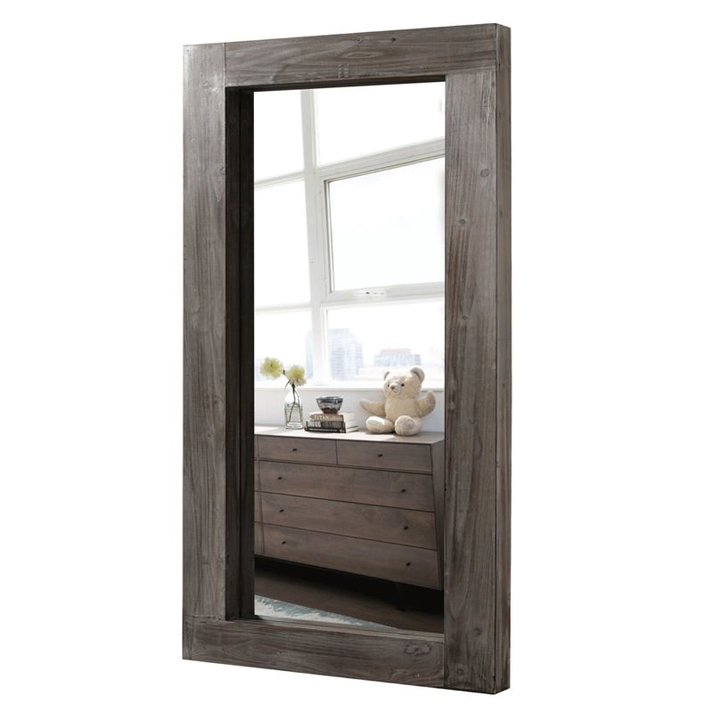 Cassie 71 In. X 31 In. Oversized Rectangle Wood Framed Distressed Leaning Floor Mirror - The Pop Home, 3 of 6