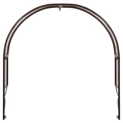 Chocolate Brown Metal Arched Garden Window Trellis