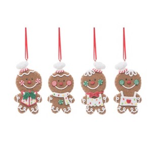 Transpac PVC Chef Gingerbread Ornament Set of 4 Christmas Home Decorations - 1 of 1