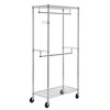 Karl Home Silver Carbon Steel Coat Rack with Rotating Wave Hook 35.4x17.7x70.9 Inches Adjustable Layer Spacing - 2 of 4