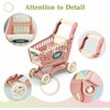 Shopping Cart Toy Supermarket 54pcs Playset, Grocery Cart with Pretend Fruits Vegetables Pink - 2 of 4