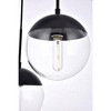 Elegant Lighting Eclipse 3 Lights Black Pendant With Clear Glass - 4 of 4