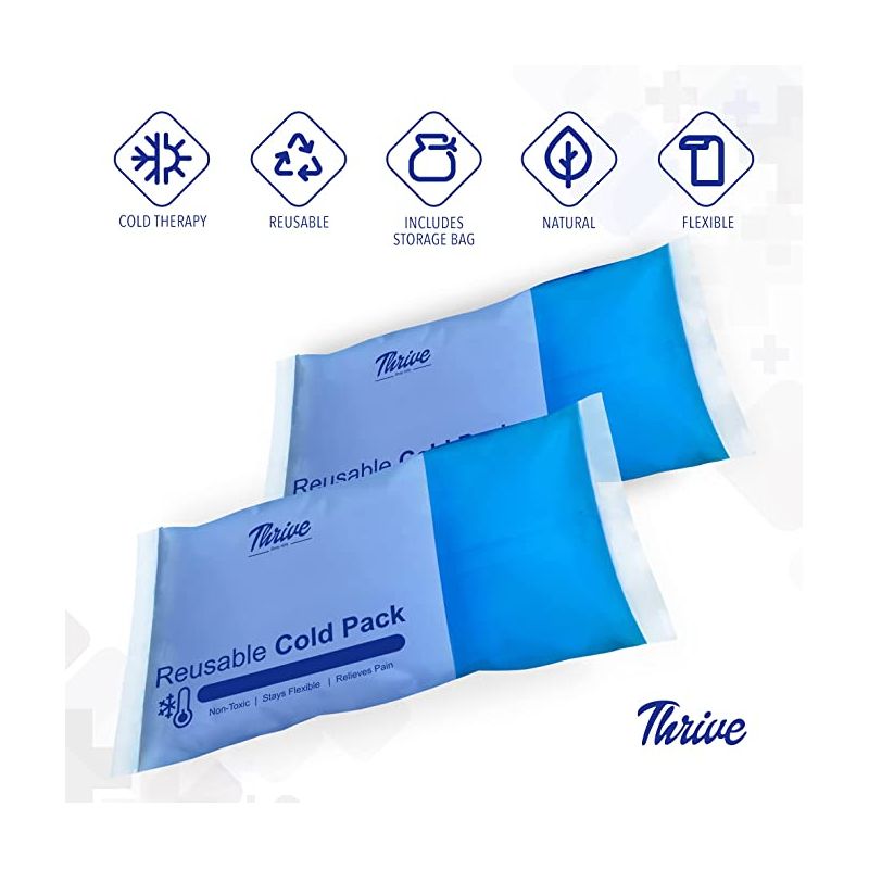 Thrive 2 Pack Reusable Cold Compress Ice Packs for Injury, Gel Ice Pack for Pain Relief & Rehabilitation, 1 of 4