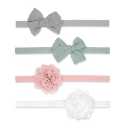 Image of Carter's Just One You® Baby Girls' 4pk Mix Headwrap Set - Gray/Green/Pink