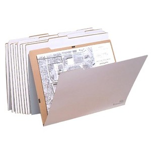Advanced Organizing Systems - The VFolder25 10pk for Flat Document Storage up to 18”x24”. Use with the VFile25 - 1 of 4