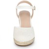 Allegra K Women's Espadrille Platform Closed Toe Lace Wedge Heel Sandals - 2 of 4