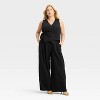 Women's High-Rise Relaxed Fit Wide Leg Pleated Linen Trousers - Future Collective - 3 of 3