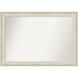 41" x 29" Non-Beveled Regal Birch Cream Bathroom Wall Mirror - Amanti Art: Modern Rectangular Vanity, Polystyrene Frame - 1 of 4
