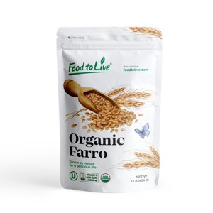 Organic Italian Steel Cut Farro - Non-GMO, Cracked Pearled Wheat Grain, Non-Irradiated, Vegan - 1 of 4