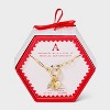 14K Gold Dipped Cubic Zirconia Puffy Heart Charm A Initial Necklace - A New Day™ Gold - 3 of 4