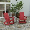 Merrick Lane Set of 2 Wellington UV Treated All-Weather Polyresin Adirondack Rocking Chair for Patio, Sunroom, Deck and More - 2 of 4