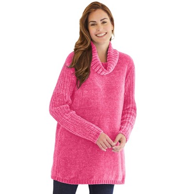 Woman Within Plus Size Chenille Cowlneck