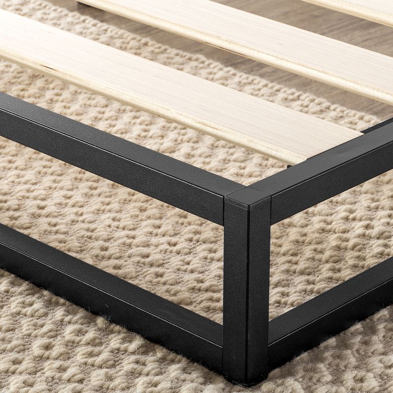 6" Modernista Low Profile Metal Platform Bed Frame Black - Mellow, 5 of 8