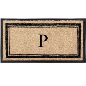 A1HC Natural Rubber Coir Outdoor Doormat 24x48 Monogrammed Anti-Shed Treated Durable Front Door Mat - 1 of 4