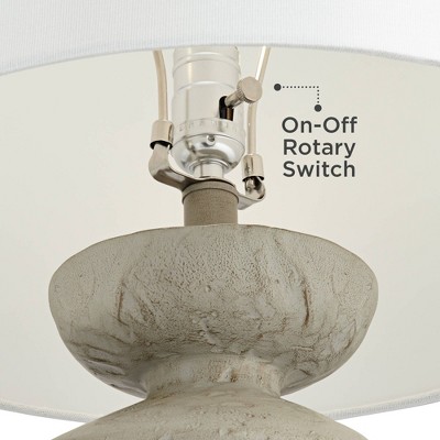 Claire 30" White and Grey Modern Table Lamp with Fabric Shade