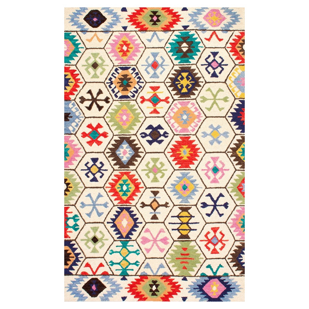 5'x8' Hand Tufted Giuseppina Area Rug Cream- nuLOOM