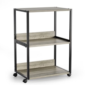 Karl Home 3-Tier Printer Stand P2 Particleboard Washed Gray Combo A+B 15.7x12x25.6 Inches - 1 of 4