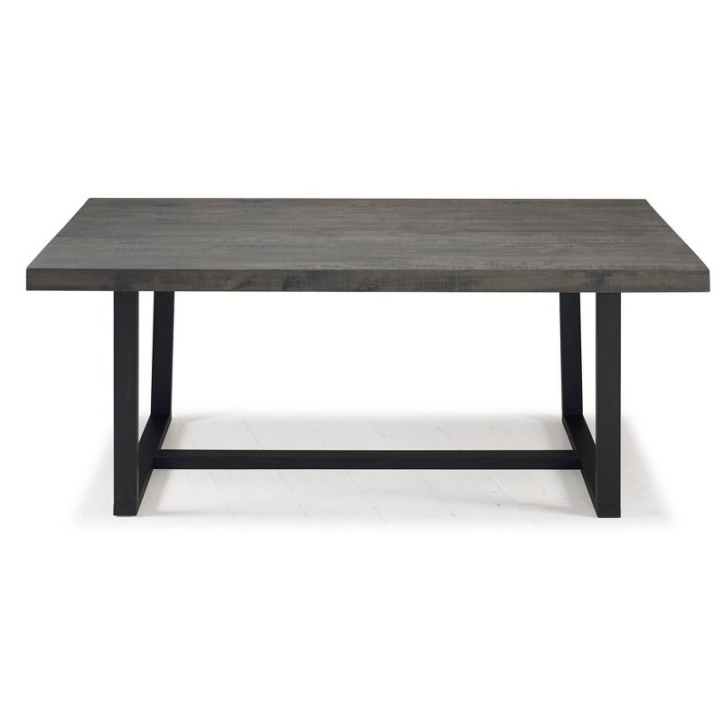 72" Modern Farmhouse Solid Wood Distressed Plank Top Dining Table - Saracina Home, 4 of 10