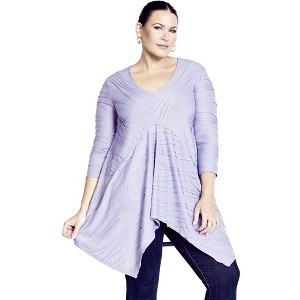 Avenue Women's Plus Size Finley Textured Top - 1 of 4