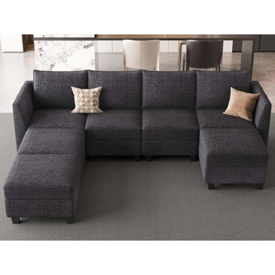 Belffin Modular Sectional Sofa Large Chenille U Shaped Couch with Storage 7 Seat Chaise for Living Room
