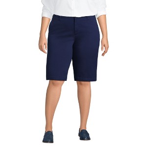 Lands' End Women's Elastic Back Classic 12" Chino Shorts - 1 of 4