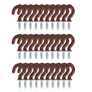 Unique Bargains Home Cup Ceiling Vinyl Coated Metal Coated Screw-in Hanger Hooks 30 Pcs - 1 of 3
