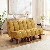 Art Leon Polar Fleece Fabric Upholstered Accent Slipper Chair with Rubber Wood Legs - 3 of 4