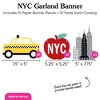 Big Dot of Happiness NYC Cityscape Garland Banner, New York City Party Decorations Banner, 30 Feet of Cord, 15 Double-Sided Big Apple, Taxi, - 4 of 4