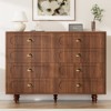Drawer Dresser, Double Dresser With Solid Wood Legs, Chest Of Dresser For Bedroom, Living Room, Walnut - 2 of 4