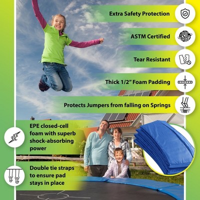 Starry Night 9' Round Trampoline Safety Pad with Foam