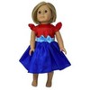 Striking Dress In Bright Red Blue Fits 18 Inch Girl Dolls Like American Girl Our Generation - 2 of 4