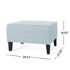 Lyngins Classic Fabric Ottoman with Birch Wood Legs, Foam-Padded Foot Stool, Ottoman Bench, Extra Seating for Living Room & Bedroom - 3 of 4