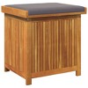 vidaXL Cushion Box Natural wood, Dark grey cushion - 2 of 4